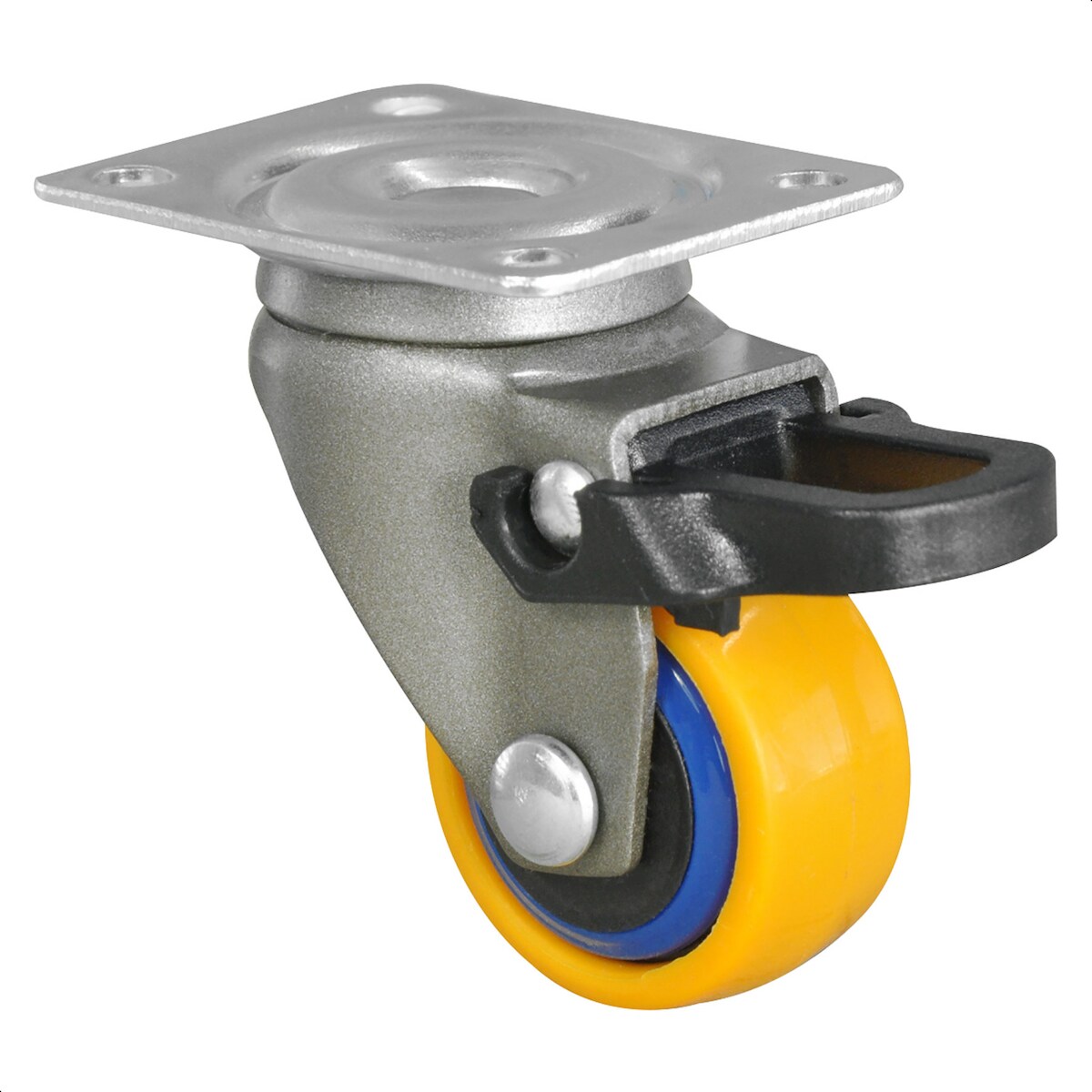 WAGNER Design - 3C Lenkrolle soft mit Bremse - Durchmesser Ø 25 mm, blau/gelb, Tragkraft 12 kg - 01232501 Image