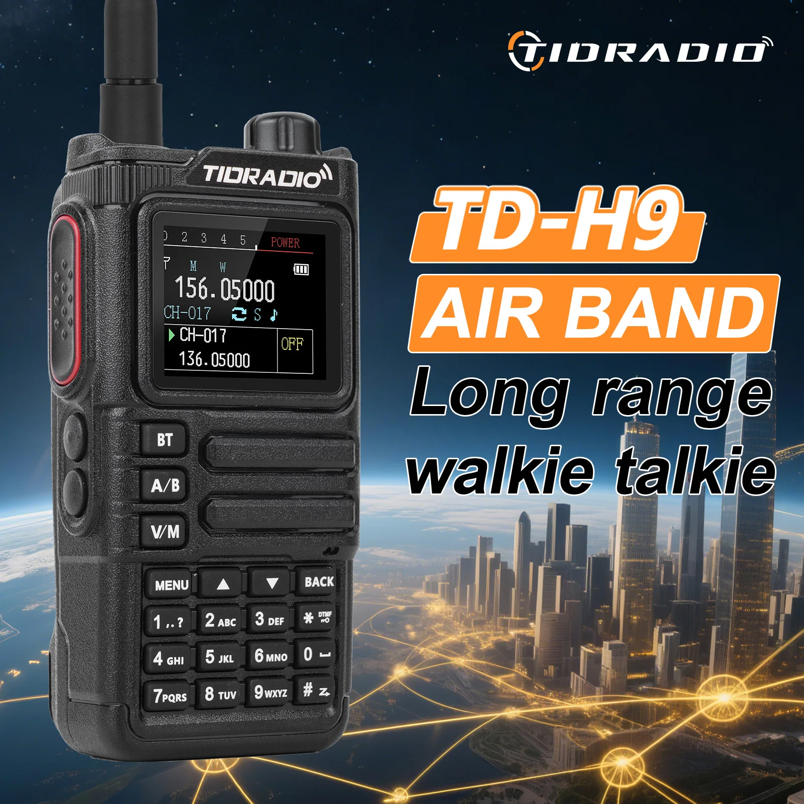 TIDRADIO TD-H9 10W Langstrecken-Walkie-Talkie Funkgerät Luftfahrtband APP Drahtlose Programmierung APRS GPS Walkie-Talkies NOAA Funkgerät Image
