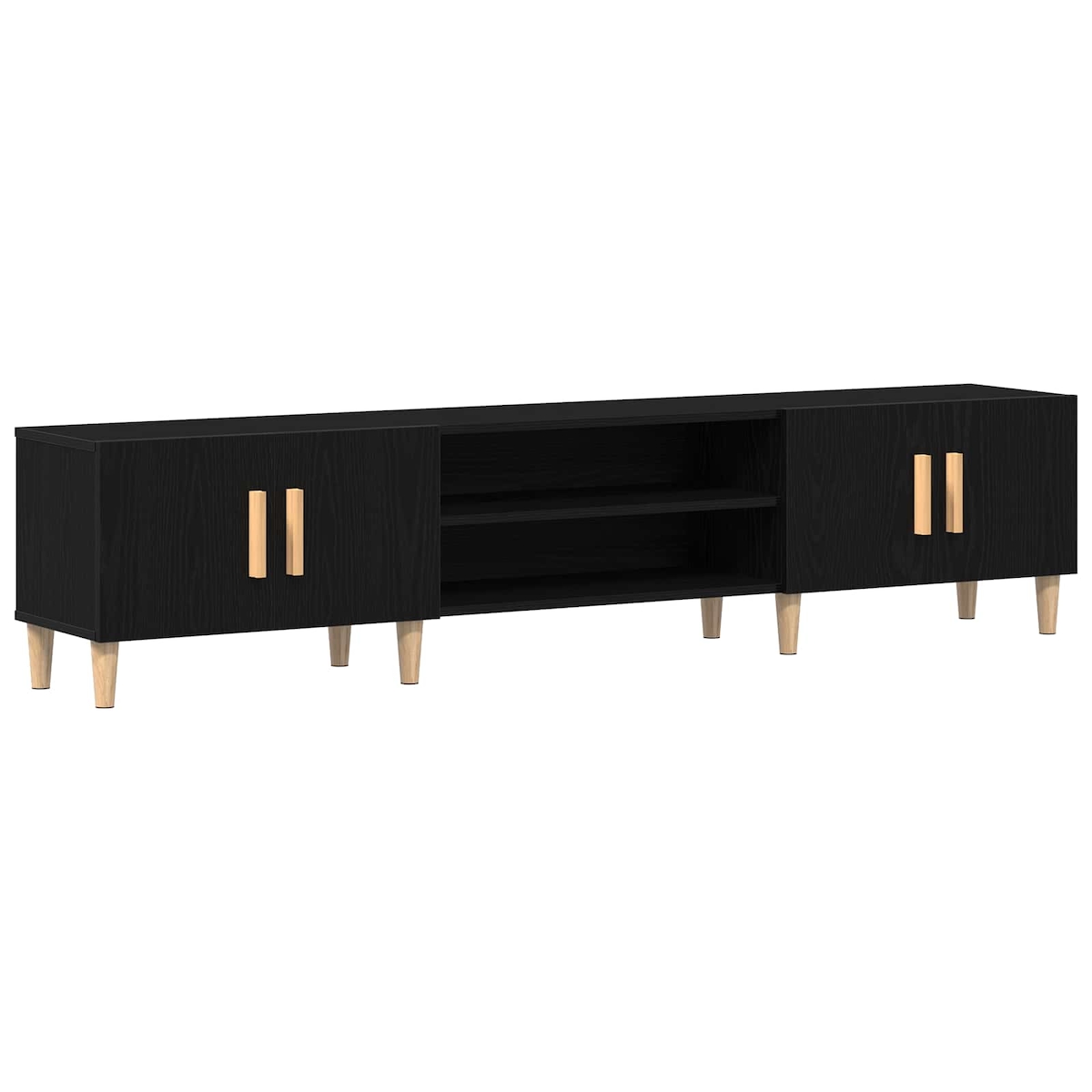 vidaXL TV-Schränk Schwarz Eichen-Optik 180 x 31,5 x 40 cm Image
