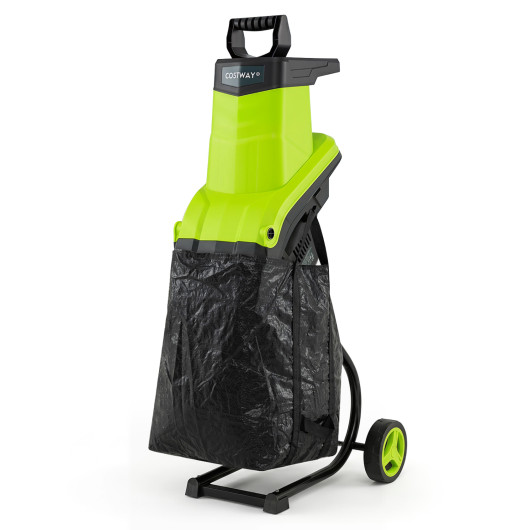 Costway 15-Amp Electric Wood Chipper Shredder Mulcher 1.8 Inch Max Cutting Diameter-Green