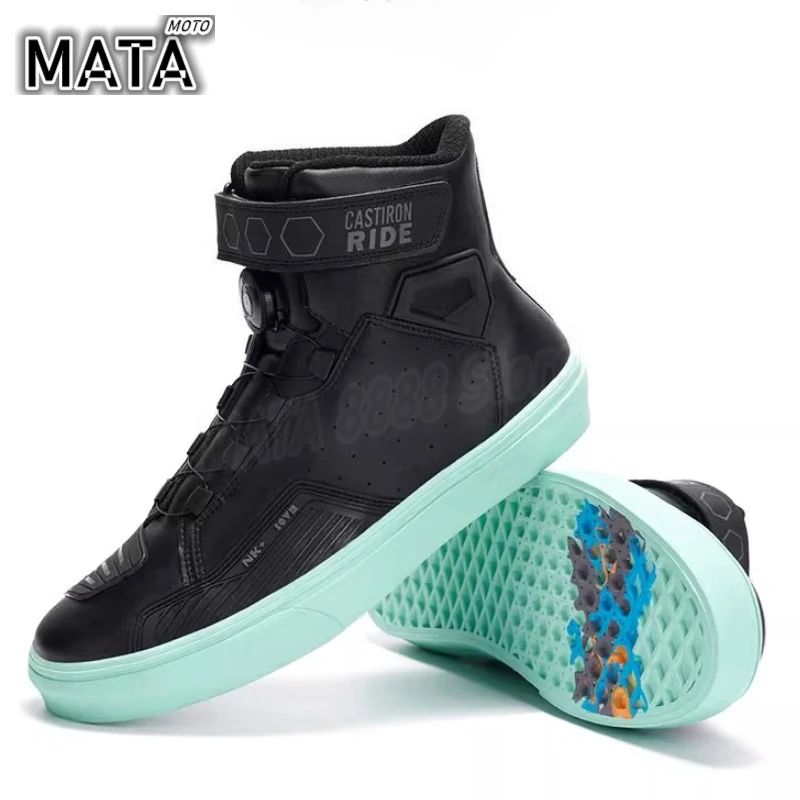 Chaussures de moto tendance pour hommes et femmes, bottes de cyclisme, équipement de moto, bottes de moto résistantes à l