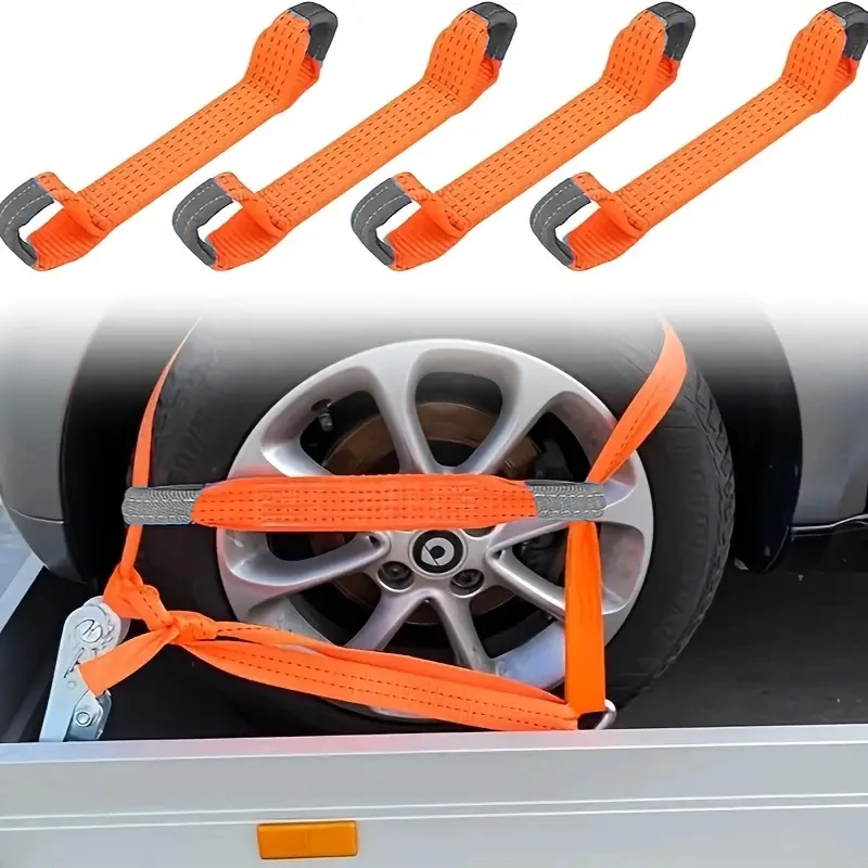 4 Stück 50 mm breiter Riemen für Anhänger und Dachträger, verschleißfest, universeller Leinen-Wirbelsäulengürtel, wiederverwendbarer Riemen für Anhänger Image
