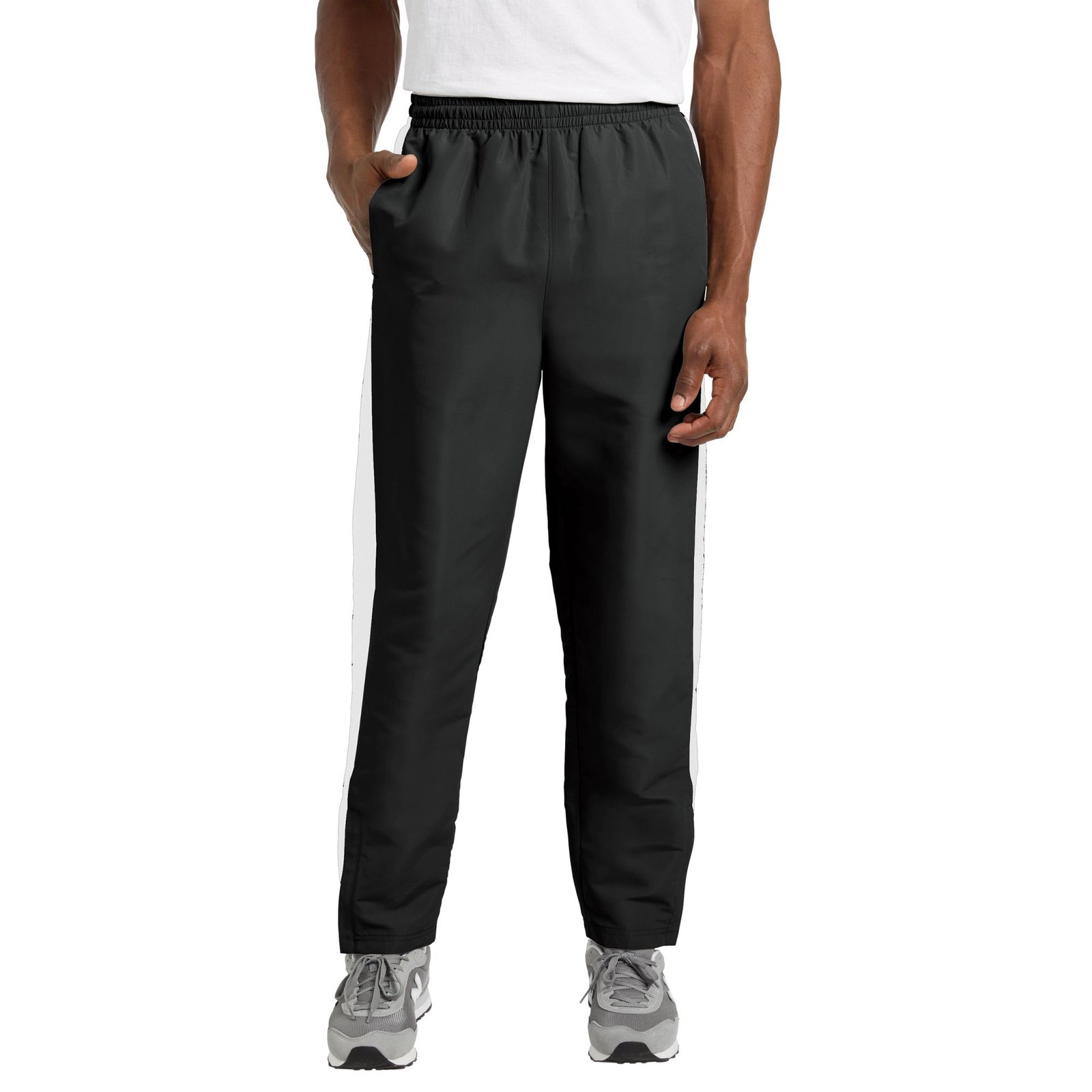 VEVO ACTIVE Men's Classic Track Pant (Size XL) Black/White, Polyester