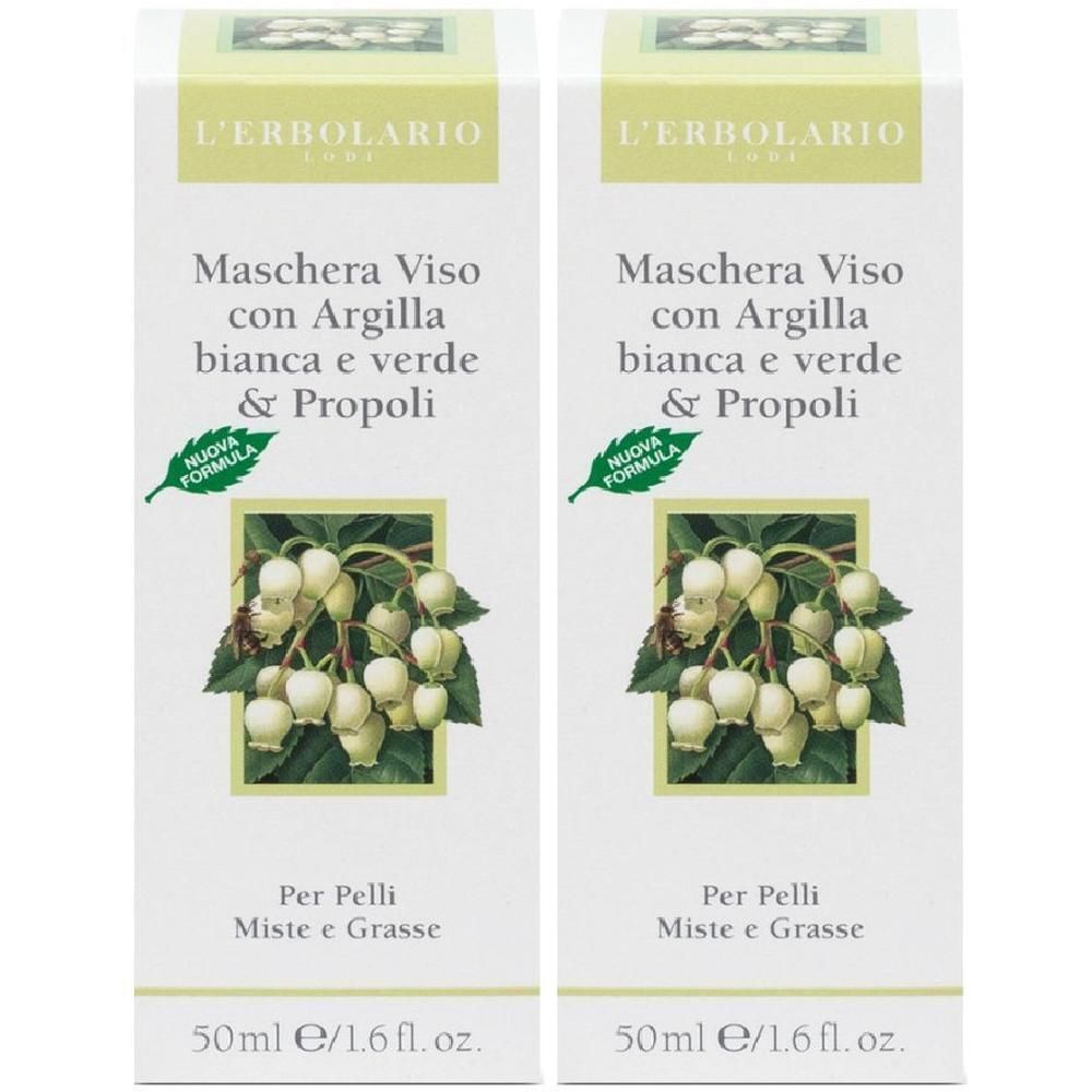L`Erbolario Maschera Viso per Pelli Miste e Impure 2x50 ml Soluzione