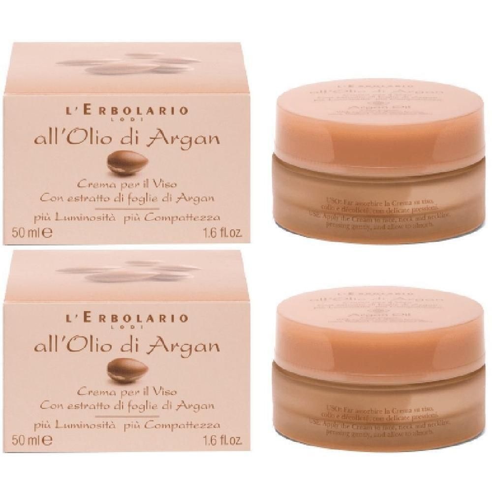 L`Erbolario Crema Viso All'Olio di Argan 2x50 ml