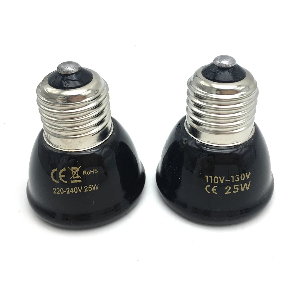 25/50/75/100 W E27 Haustier Heizung Lampe 110 V 220 V Infrarot Keramik Emitter Wärme glühbirne Haustier Brutapparat Hühner Reptil Lampe 1 PC Image