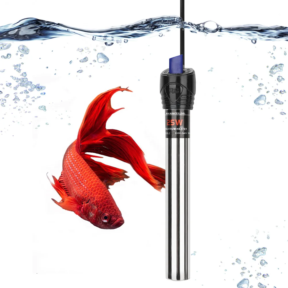 220V Aquarium Heizstab 25/50/100/200/300/500W Edelstahl Einstellbare Aquarium Heizung Tauch Thermostat Heizstab Image