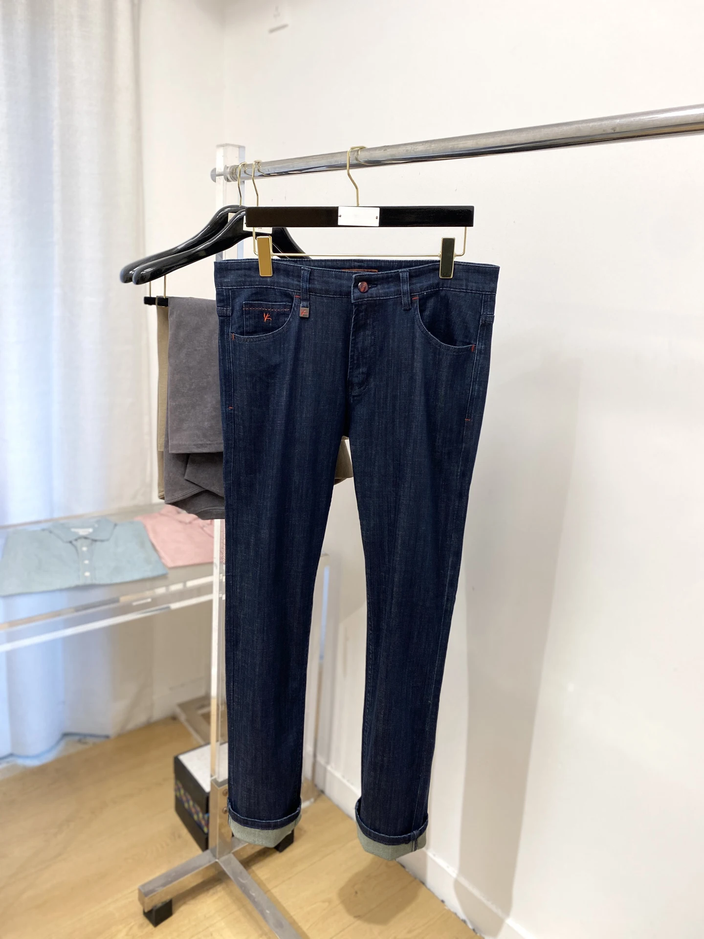 OECHSLI Jeans Dicke Baumwolle Männer 2025, Herbst Winter, neue Stickerei, Elastizität, Business-Reißverschluss, lässig, gerade, Größe 29–38 Hosen