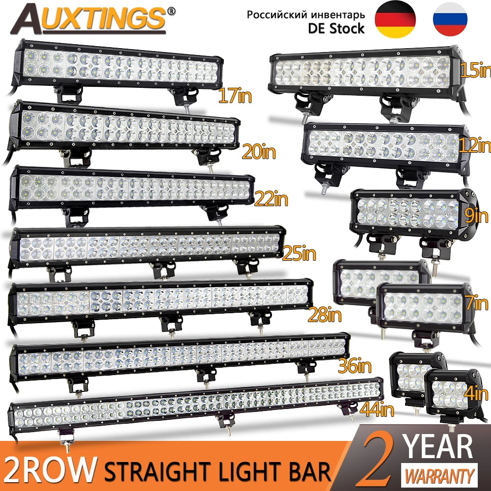 Auxtings 4/7/12/15/17/20/22/25/28/44'' in offroad led-lichtleiste Spot Flut Combo led Work Licht für Jeep Auto 4WD Lkw SUV ATV Image