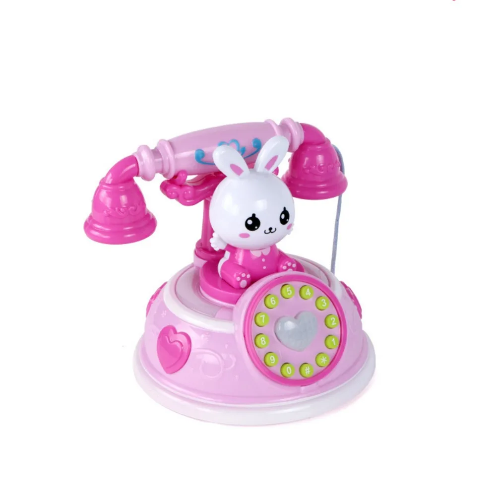 Funny Retro Musical Rabbit Telephone Cartoon Playing House Lights Sound Learning Story Machine Children's