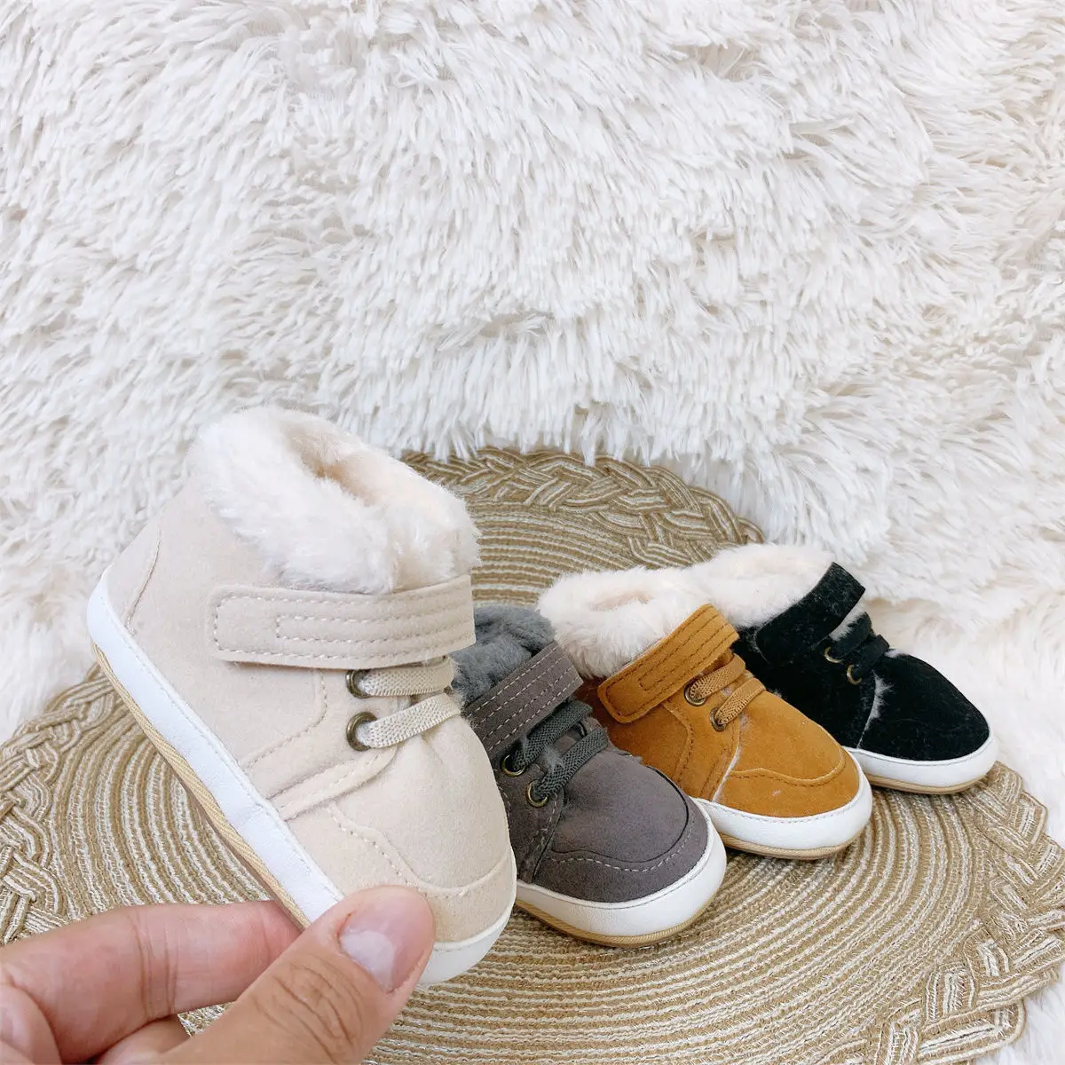 Winter Neue Baby Baumwolle Schuhe 0-1 Jahr Alte Wanderschuhe Mit Plüsch Weiche Sohle 6-12 Monate Baby warme und Dicke Schuhe