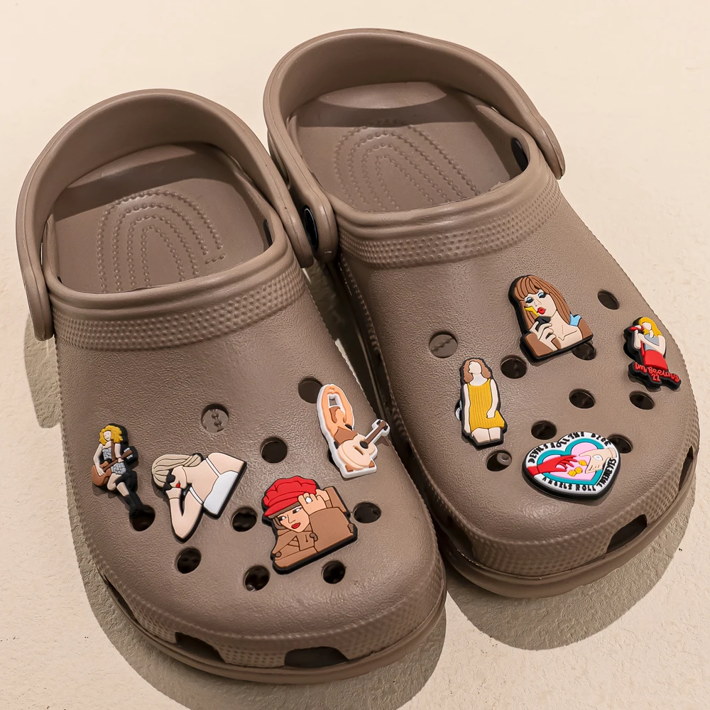 1 stücke PVC Schuh Charms Zubehör Sänger Album Schuh Dekorationen Pins für Frauen Clogs Blase Mädchen DIY Party Favor Geschenke