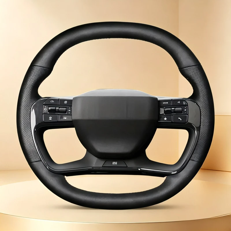 Für Kia EV9 23 Modelle: Handgenähter, atmungsaktiver, verschleißfester und rutschfester Lenkradbezug mit vollständiger Abdeckung und Modifikationsdesign. Image