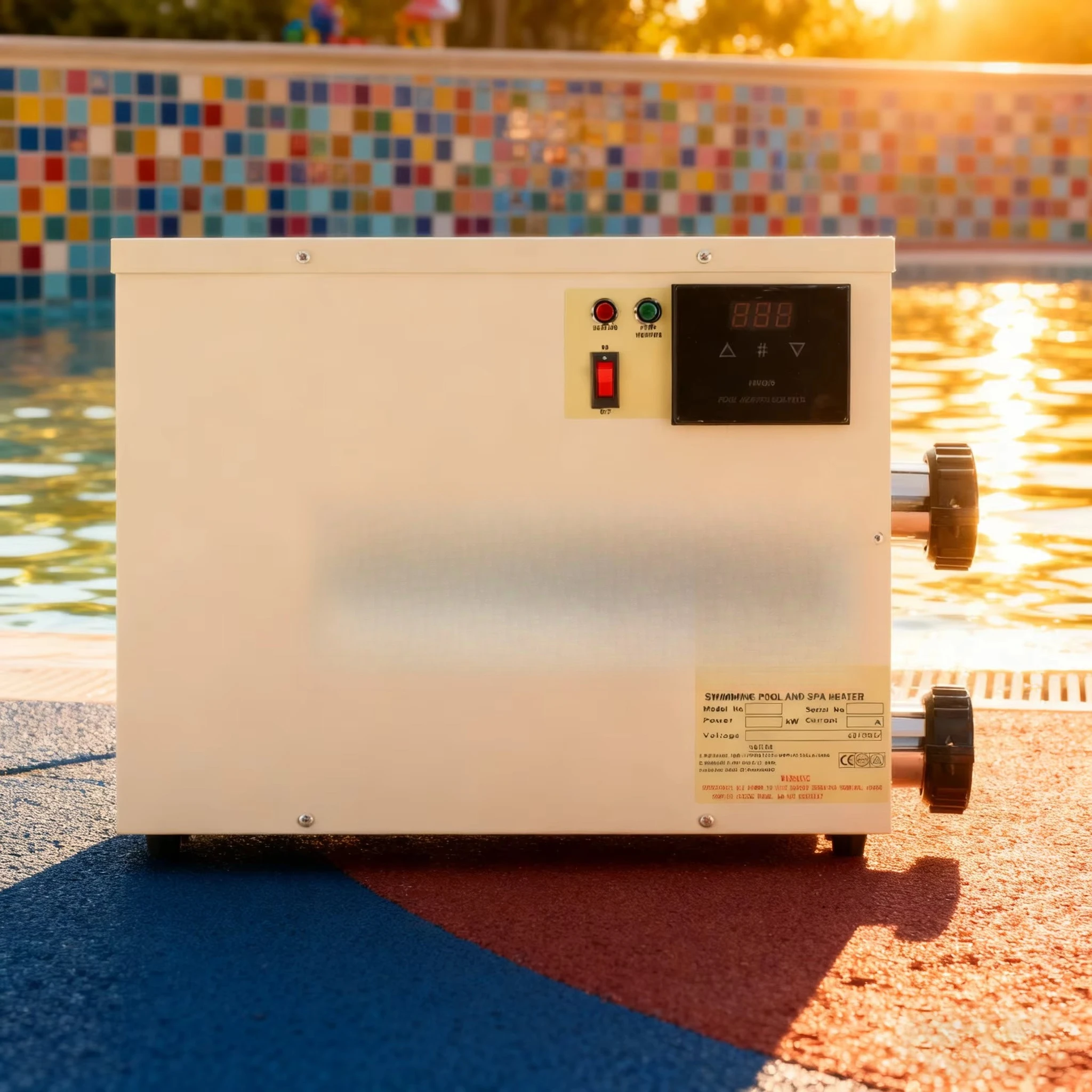 Direktverkauf ab Werk: 11/15KW Wassererhitzer und Wärmepumpe, automatischer digitaler elektrischer Poolheizer für Schwimmbäder Image