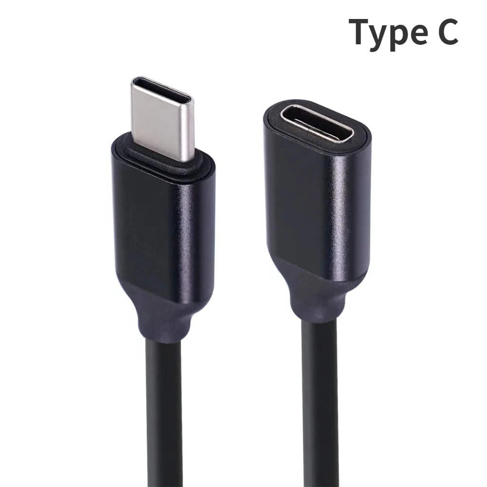 USB-C-Datenkabel, 60 W, Typ-C-Verlängerungskabel, Typ-C-Stecker auf Buchse, 3 A-Verlängerungskabel, vergoldeter Extensor-Ladegerät-Draht-Anschluss Image