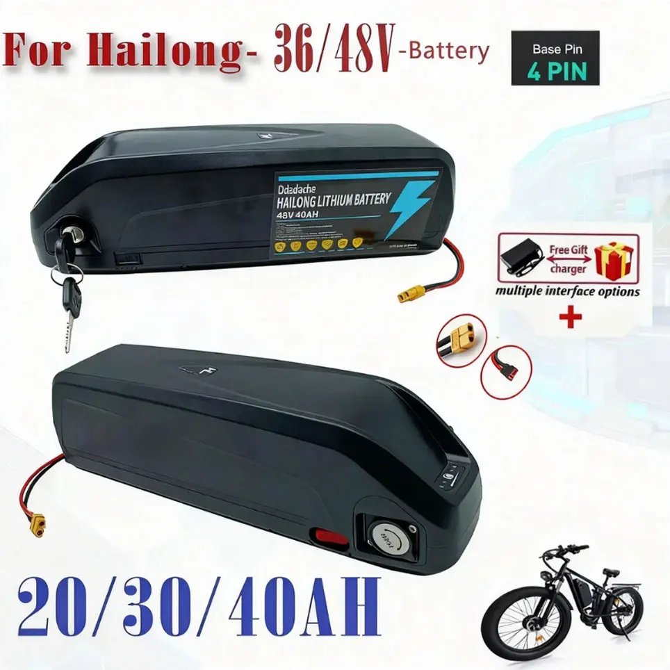 ⌛️ (Hochkapazitäts-Akku) für Hailong-Akku 36V/48V/20Ah/30Ah/40Ah - 4-polig für Bafang BBS02 BBS03 BBSHD Motor Image