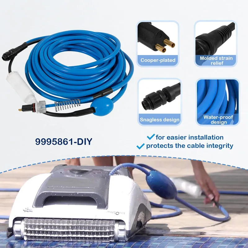 60 Fuß langes Kabel und drehbares 2-Draht für Dolphin Maytronics Nautilus, DX3, Advantage Plus, Endeavour, Atlantis, Primal, Quest ( # 9995861) Image
