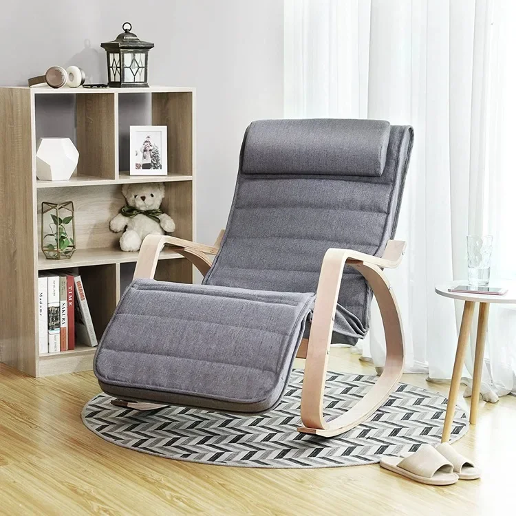# für LYY11G Leinengrau Sessel Relax Schaukelstuhl, Silla Mecedora, Cadeira de Balanco SONGMICS Image