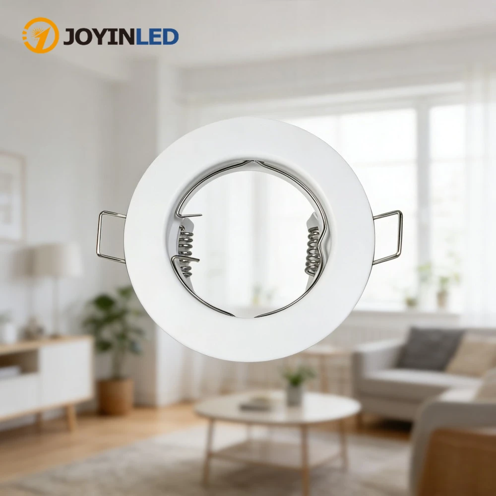 JOYINLED Hochwertige Runde Zinklegierung LED-Beleuchtungsvorrichtung Ausschnitt 60mm GU10 Rahmen Einbaustrahler Gehäuse