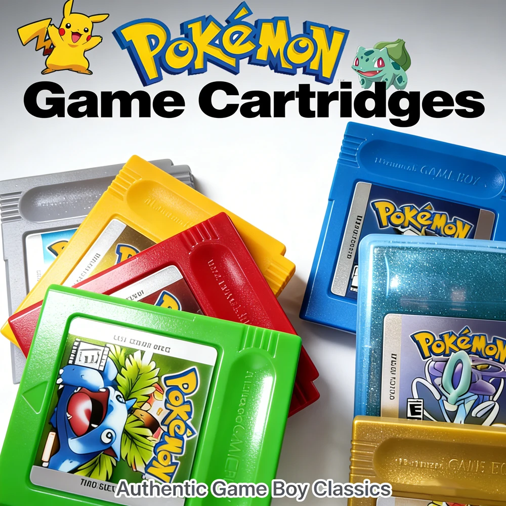New Pokemon GBC Game Cartridge Blue Red Crystal Game Mini Monsters Series 16 Bit Video Game Console Card English Langua