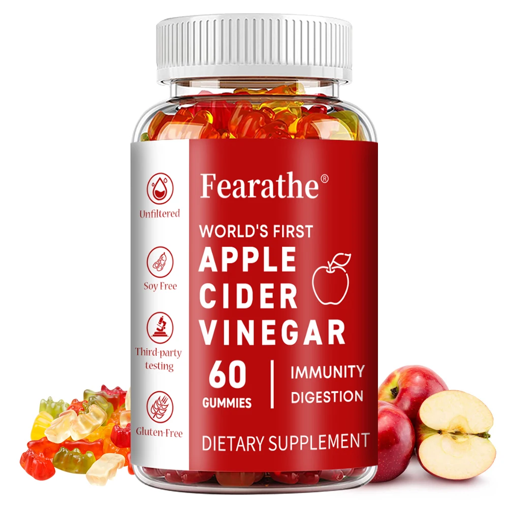 Apple Cider Vinegar Gummies - 60 Vegan Gummies - ACV Supplement for Detoxification, Metabolism, Energy, Digestion & Gut Health