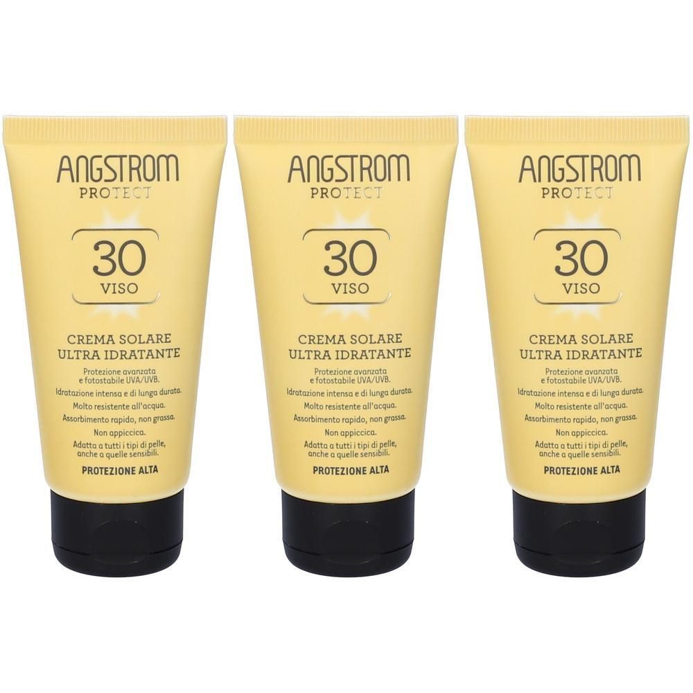 Angstrom Protect Crema Solare Ultra Idratante Viso SPF30 3x50 ml