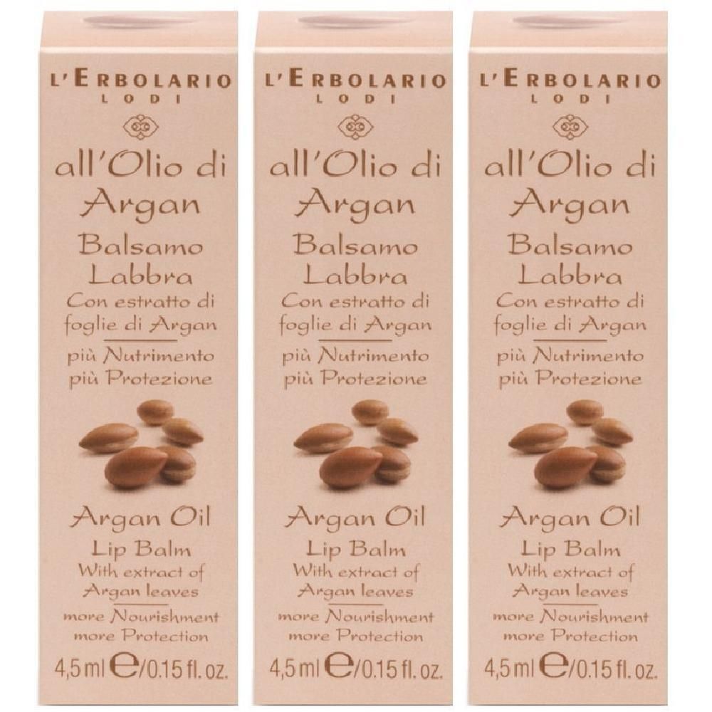 Argan Balsamo Labbra 4,5 Ml 3x4,5 ml Protezione per le labbra