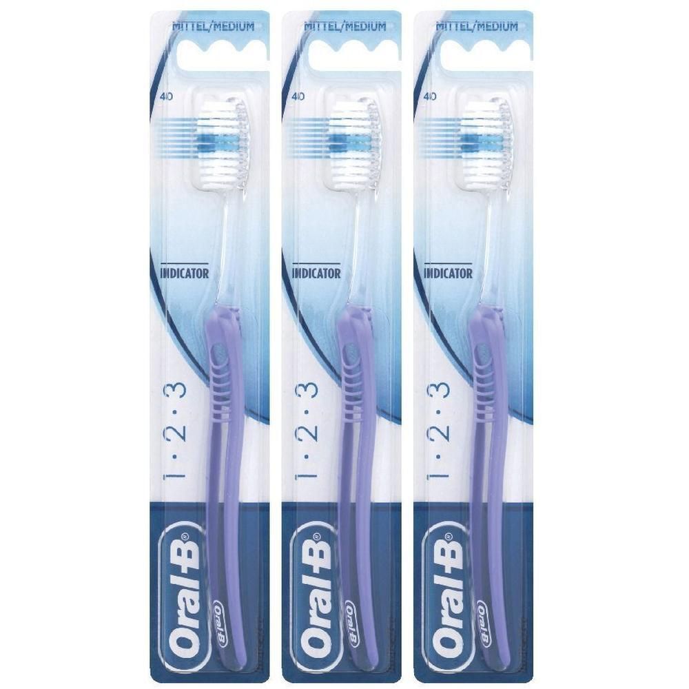 Oral-B® 1 2 3 Indicator Medio Testina 40 mm 3x1 pz Spazzolino da denti