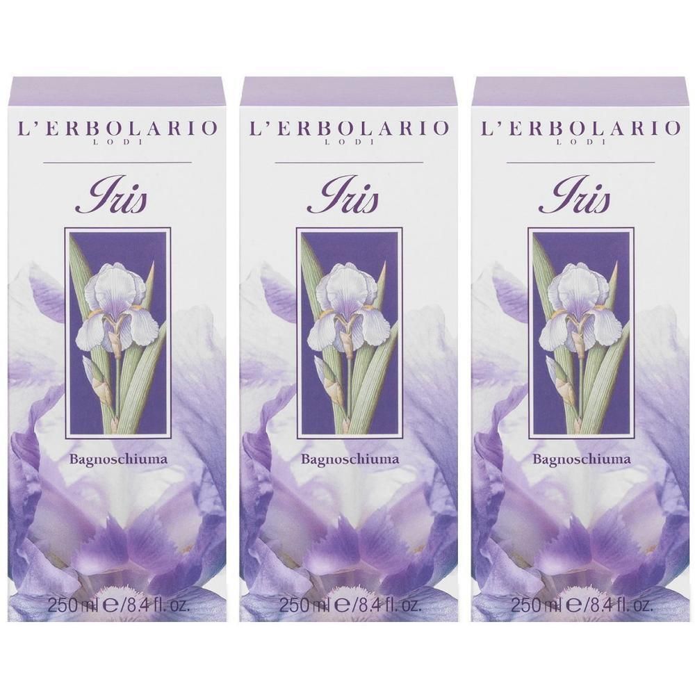 L´Erbolario Bagnoschiuma Iris 3x250 ml Schiuma da bagno