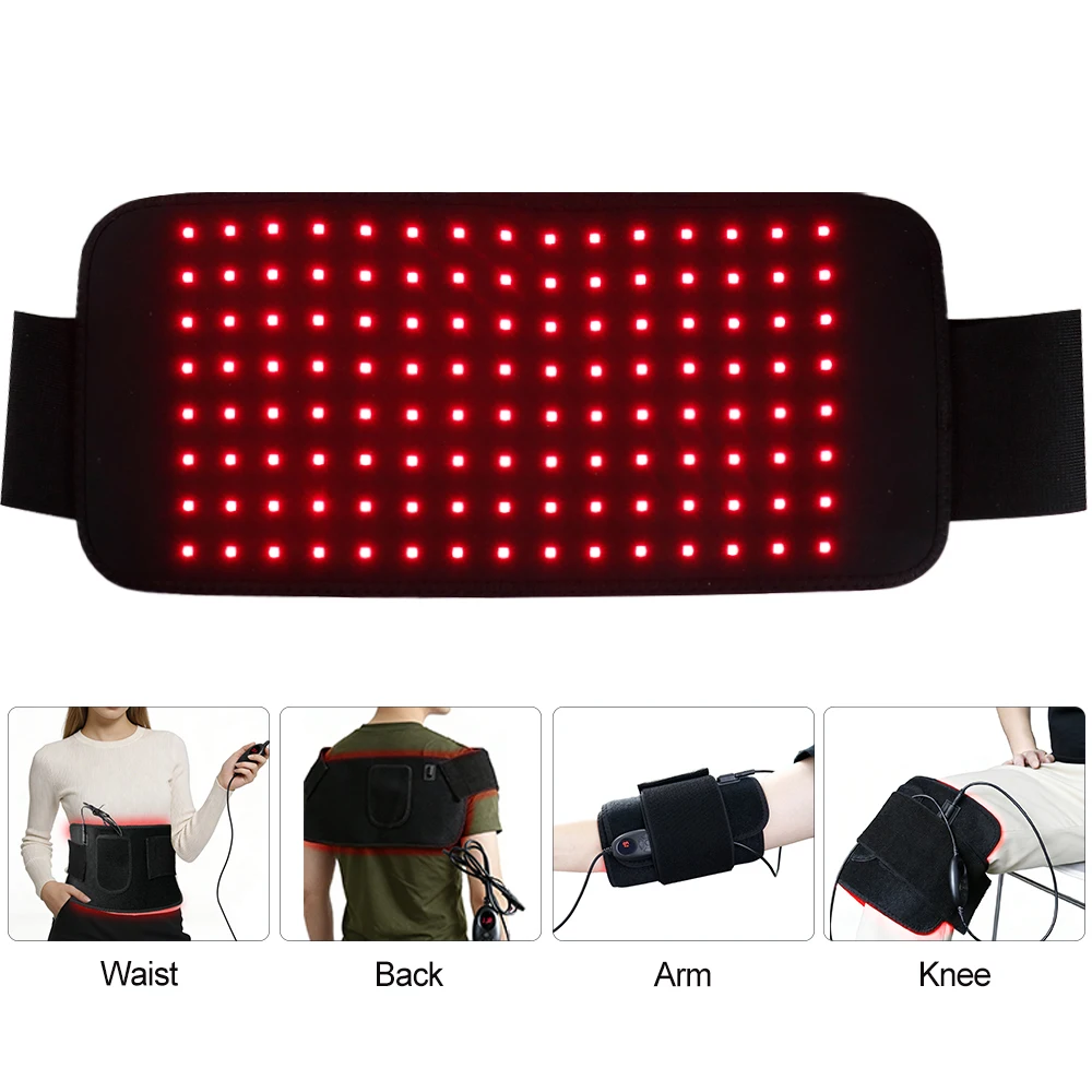 120 LEDs Rotlichtgürtel Rot & Infrarot 850nm 660nm Rückenschmerzlinderungsgürtel für den Heimgebrauch Gelenk- und Muskelentlastung Schönheits- und Gesundheitswerkzeug Image