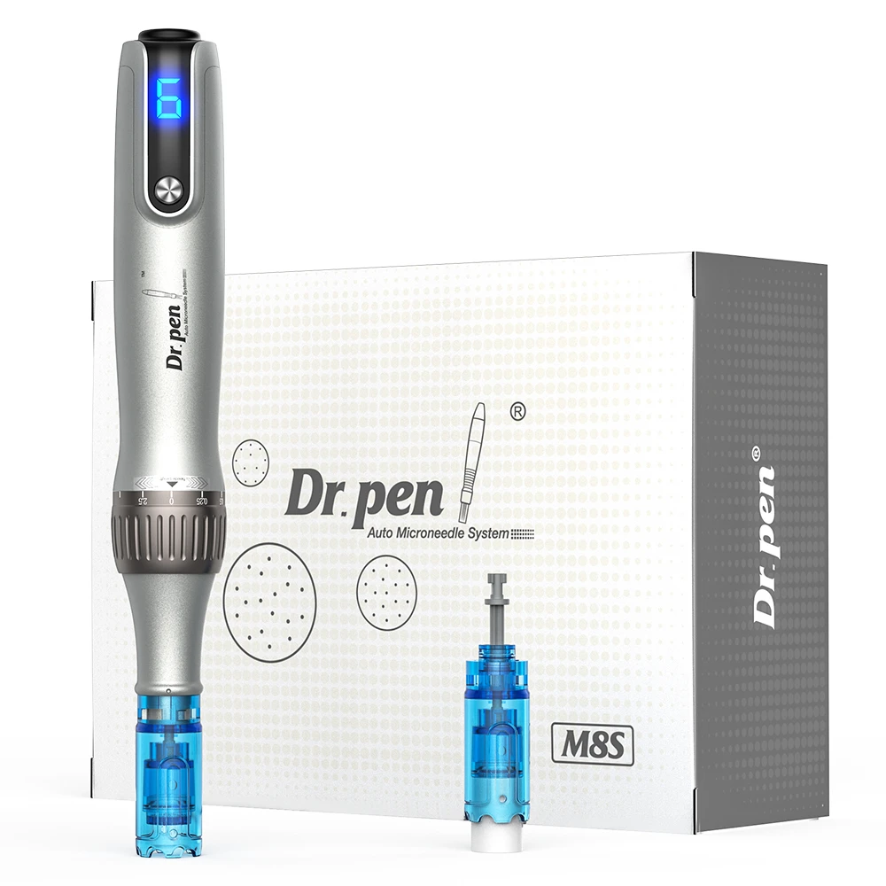 Dr. Pen M8S Microneedling-Stift mit 2 Ersatzkartuschen Kabelloses Derma-Microneedling-Set Professionelle Hautpflegewerkzeuge Image