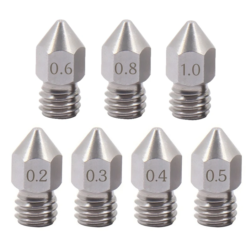 1,75 mm MK8 Edelstahldüse Extruder Druckkopf für Anet A8 A8Plus CREALITY Ender 3 3S Pro V2 CR10 3D-Drucker 0,2–1,0 mm Image