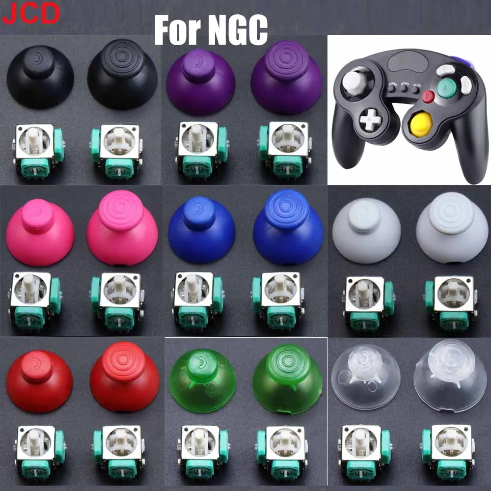 4-in-1 linker und rechter 3D-Analog-Joystick + Daumenkappentasten für Nintend GameCube für NGC GC Controller Reparatur Ersatzteile Image