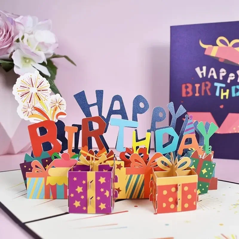3D Pop-Up Blumen-Grußkarten Ahorn-Kirschbaum-Design Geburtstag Jubiläum Hochzeitseinladungen Postkarte Romantische Liebesgeschenke Image