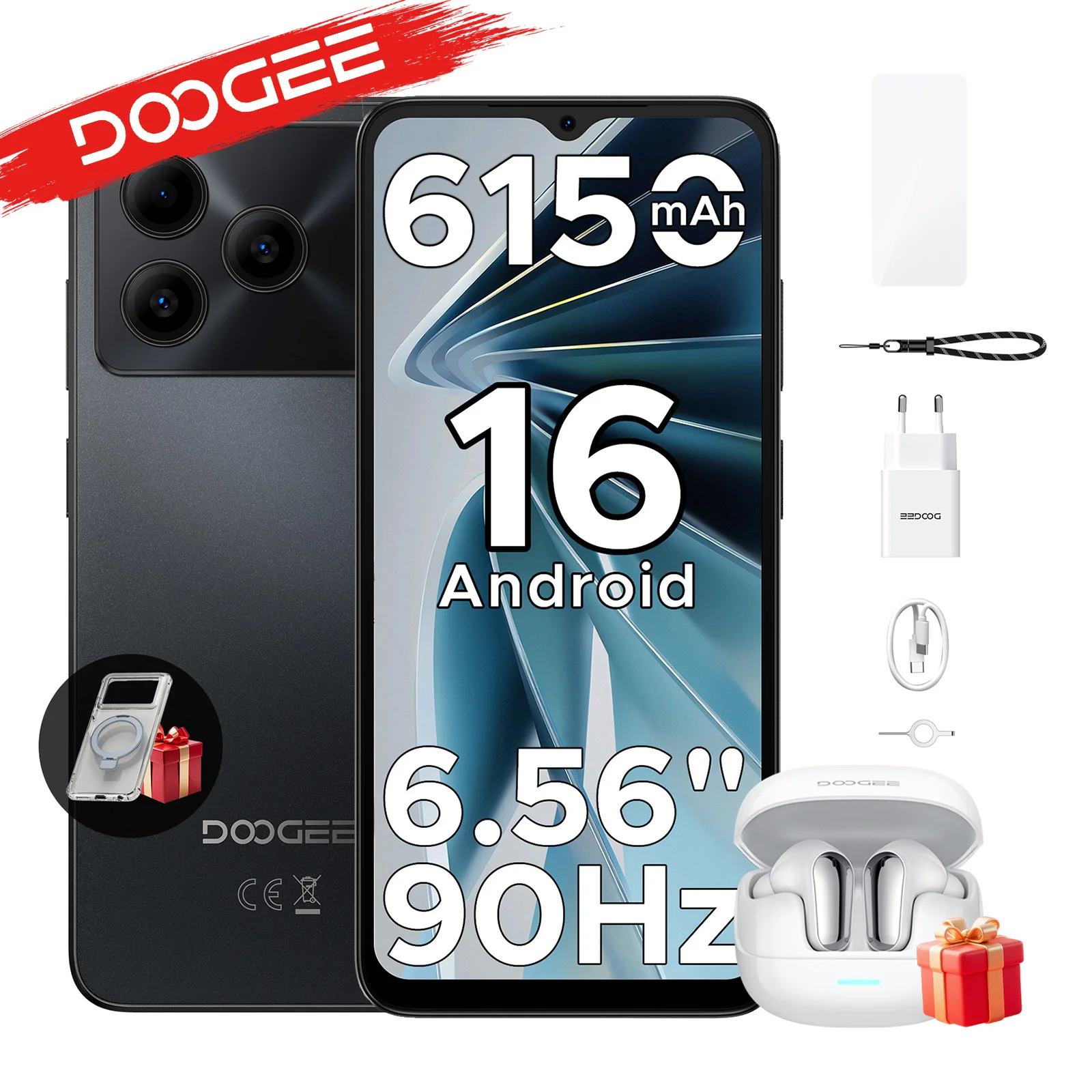 DOOGEE Note 56 VIP Edition Handy Neuestes Android-Smartphone 16 6,56 Zoll 6150mAh Akku 24GB RAM (3+21) 64GB ROM Mobiltelefon Smartphone Image