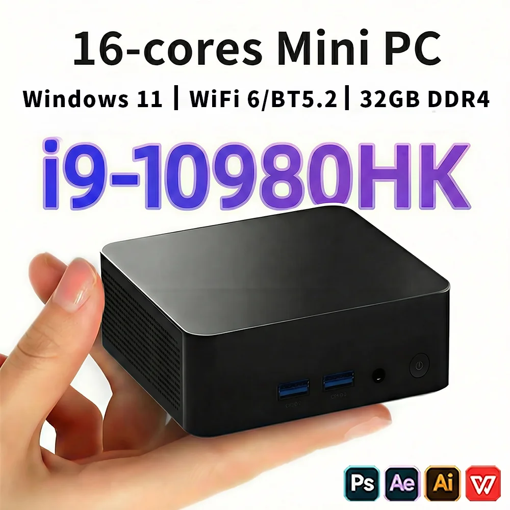 2026 Mini-PC Intel i9-10980HK/N150 Windows 11 Pro Desktop-PC Gaming-Computer 32GB DDR4 512GB/1TB SSD WiFi6 BT5.2 4K PC Desktop