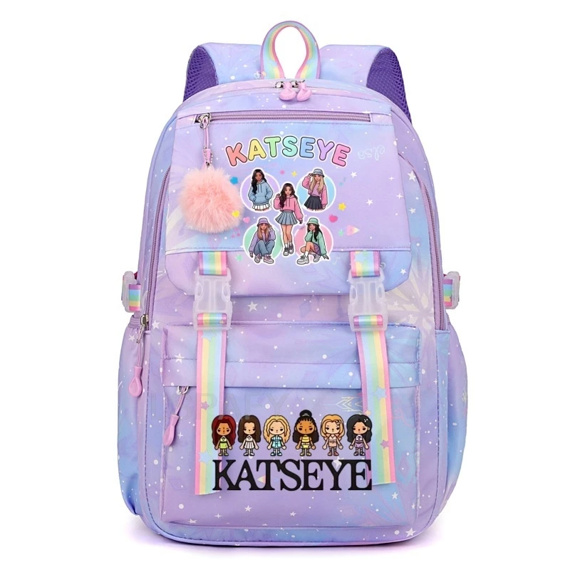 Sacs d'école pour filles, sac à dos Kpop KATSEYE, sacs d'école décontractés à la mode pour adolescents, sac à dos léger pour étudiantes, sac à dos de voyage pour femmes