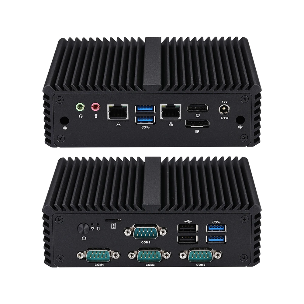 Qotom Mini-PC Q30900P-S08 Pentium Core i3 i5 i7 mit 4 COM-Ports AES-NI Lüfterloser Computer