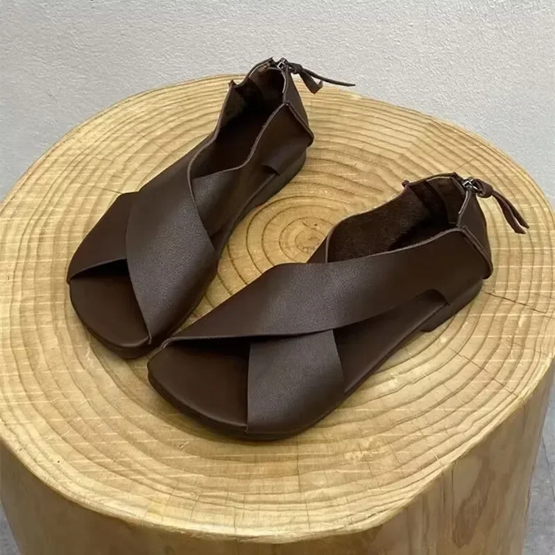 Sommer Neue Frauen Sandale Mode Offene spitze Weibliche Einfache Gladiator Schuh Wohnungen Ferse Casual Strand Römischen Damen Schuhe Alias Mujer
