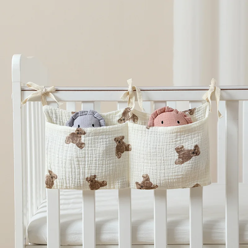 Baby Nachttisch Aufbewahrungstasche Babybett Organizer Hängetasche für Baby Mehrzweck Neugeborenen Bett Hängende Windel Spielzeug Taschentuch Image