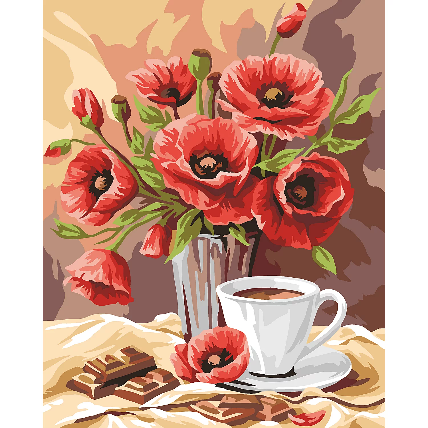 Malen nach Zahlen auf Keilrahmen Mohnblumen, 40 x 50 cm Image