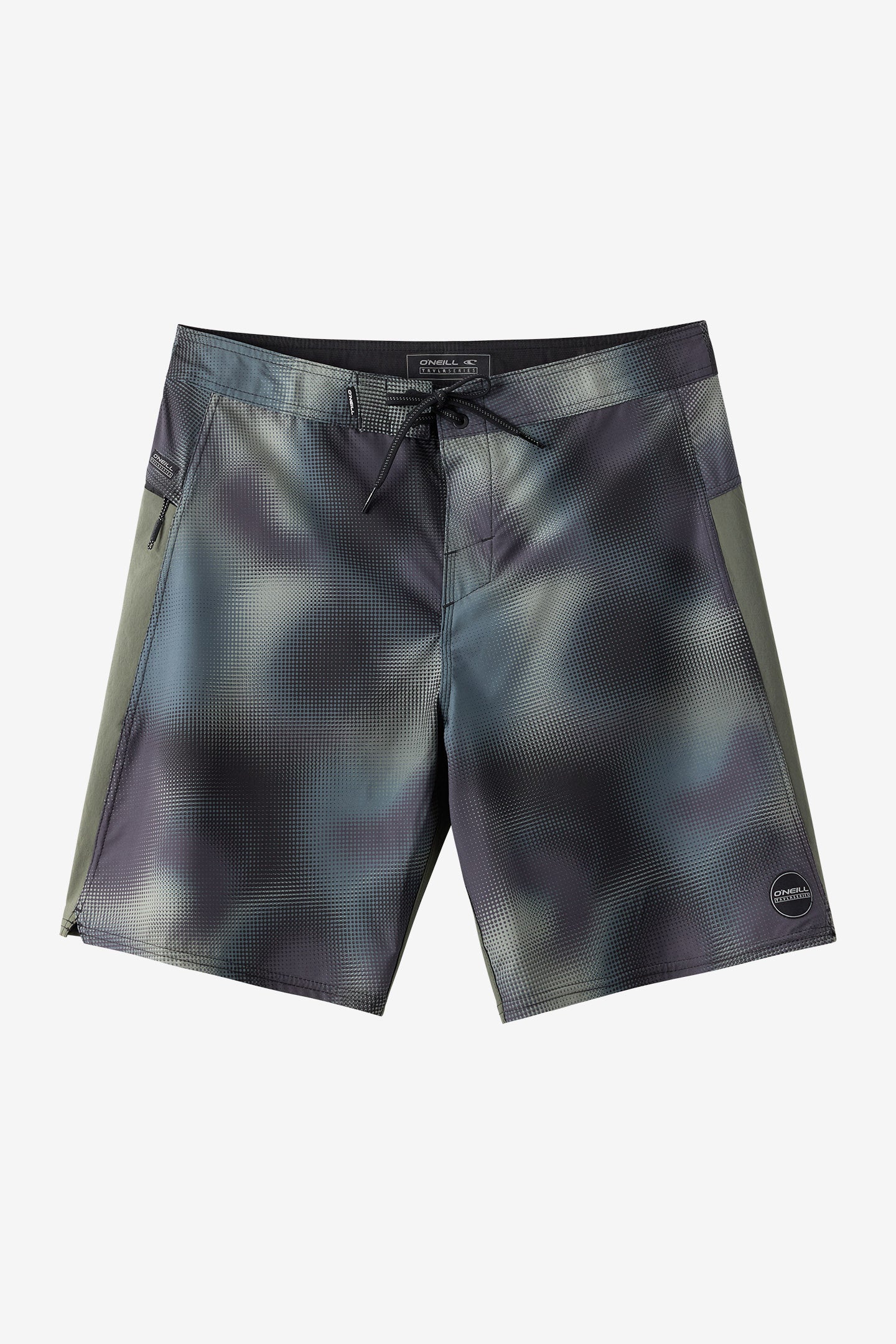 O'Neill Men's Hyperfreak Trvlr Tech Enduro 19"" Board Shorts in Dark Slate, Size 28, Elastane/Nylon/Polyamide