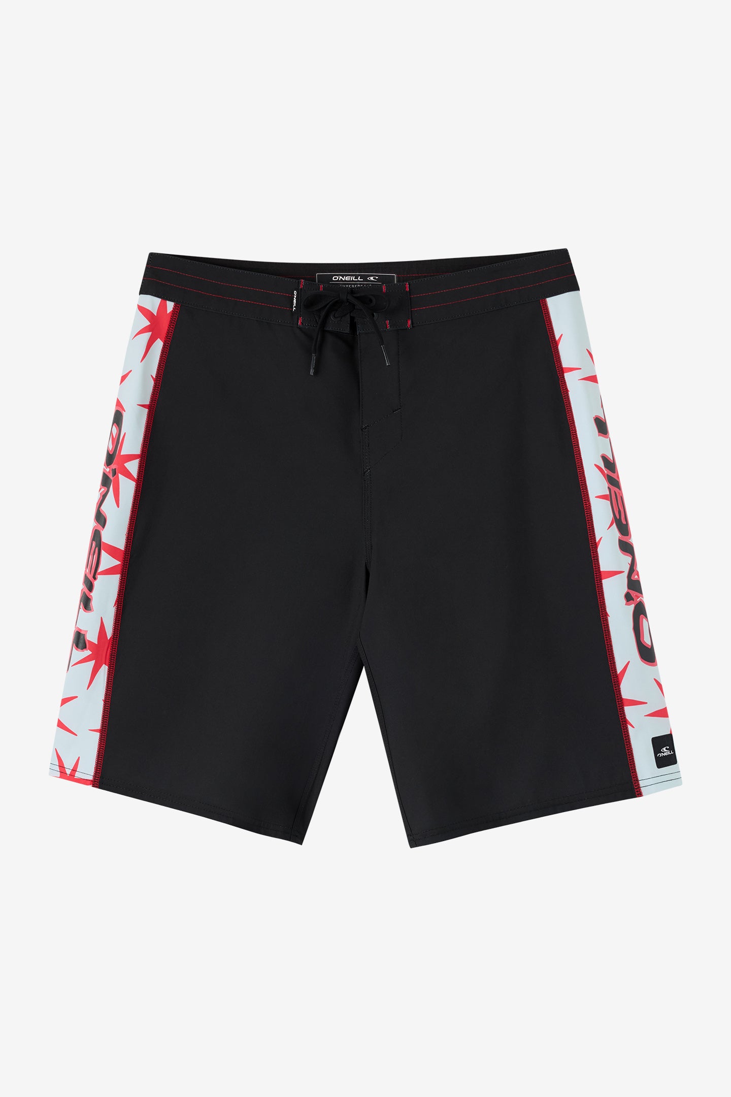 O'Neill Men's Hyperfreak Revert Side Panel 21"" Board Shorts in Black, Size 38, Elastane/Polyester