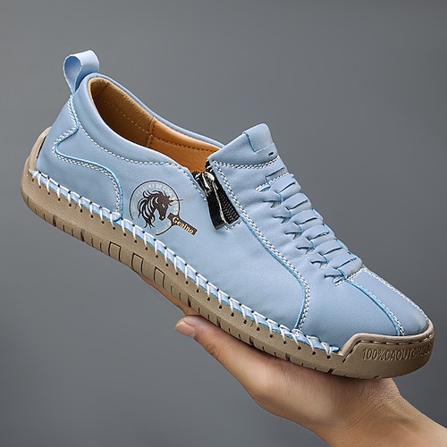 Weiße Herren-Freizeitschuhe, leichte, bequeme Schnürsneaker, atmungsaktive Alltagsschuhe für Reisen, Büro und Freizeit Image