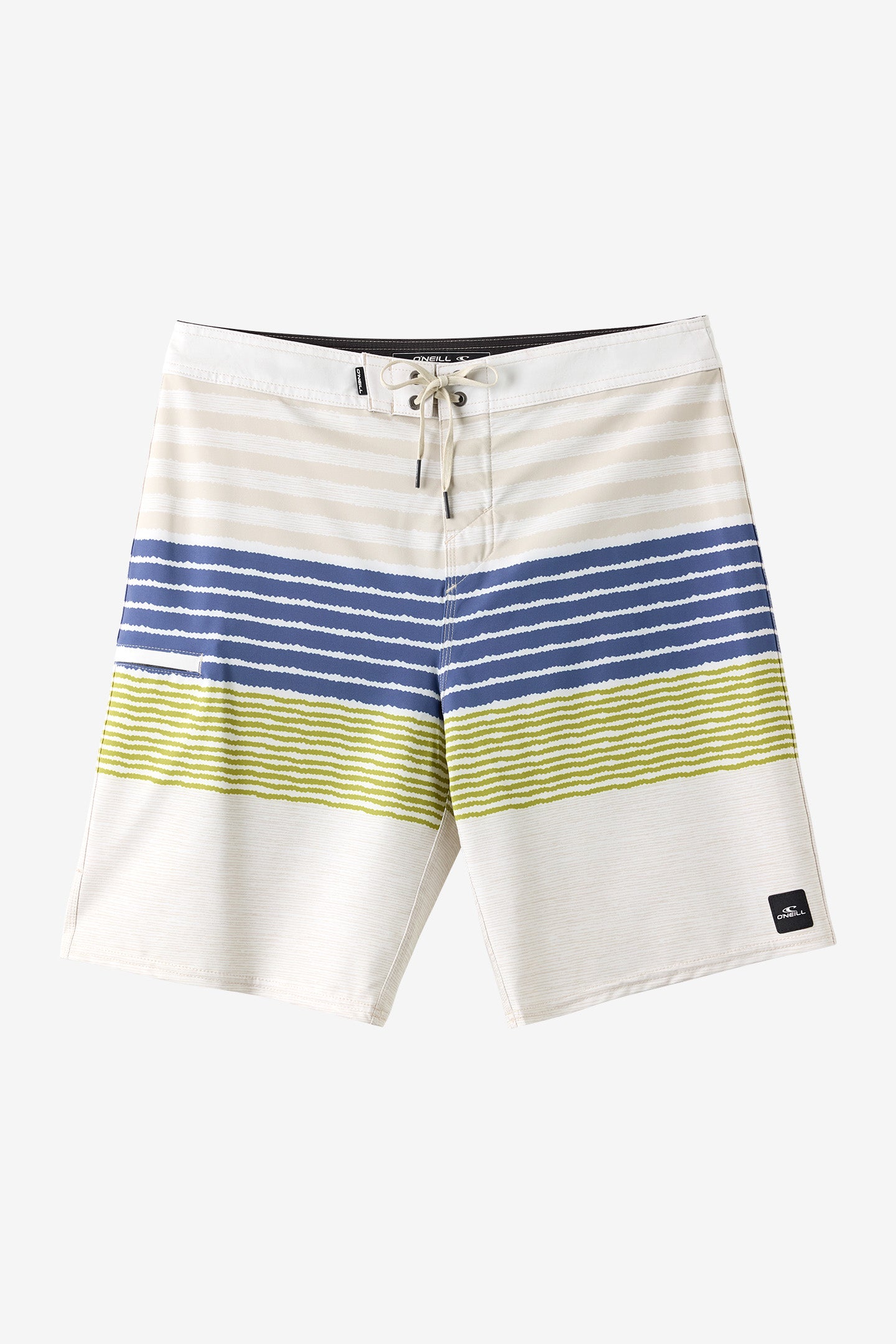 O'Neill Men's Hyperfreak Heat Stripe 20"" Board Shorts in Lt Khaki, Size 42, Elastane/Polyester