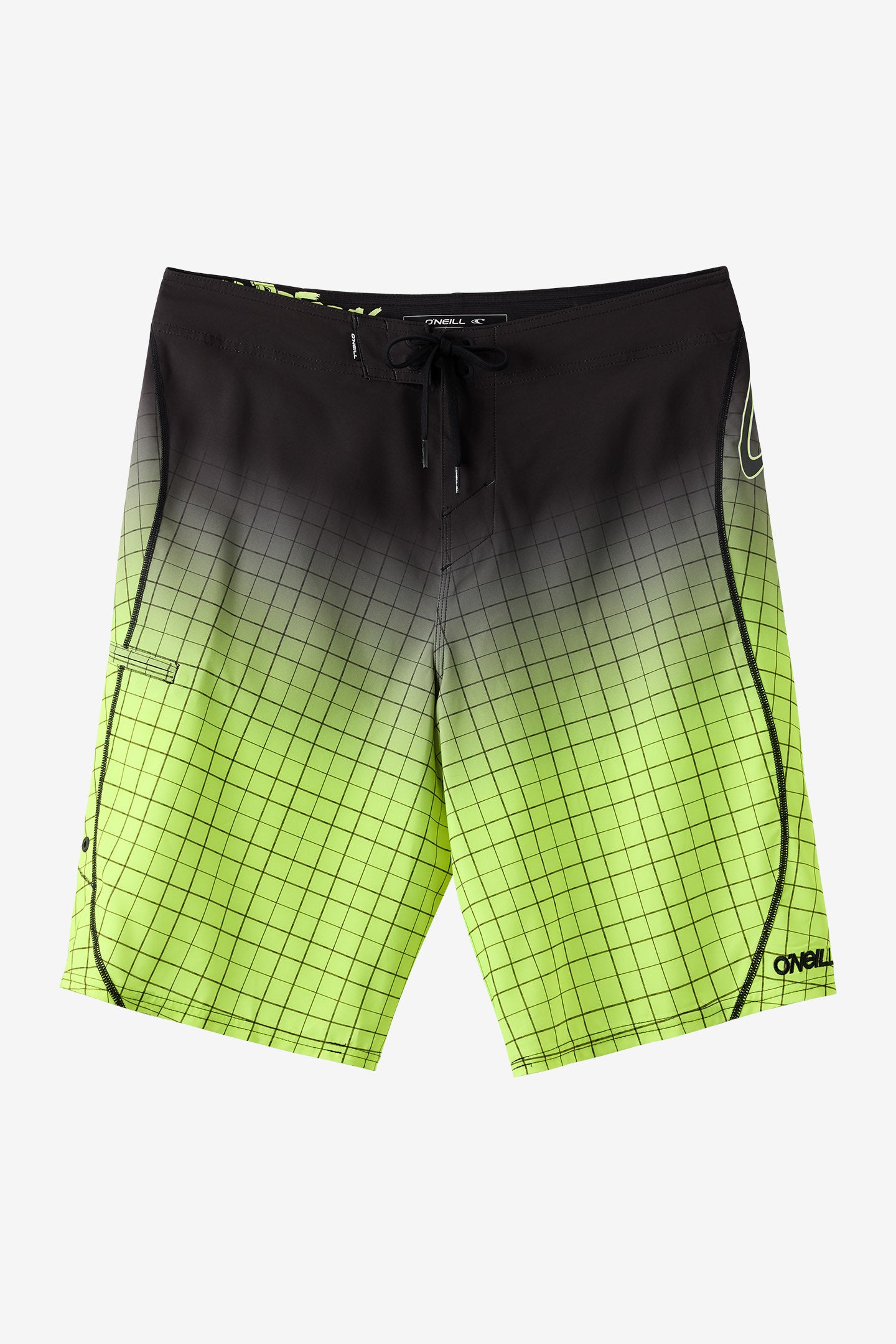 O'Neill Men's Hyperfreak S-Seam Re-Issue 21"" Board Shorts in Safety Yellow, Size 29, Elastane/Polyester