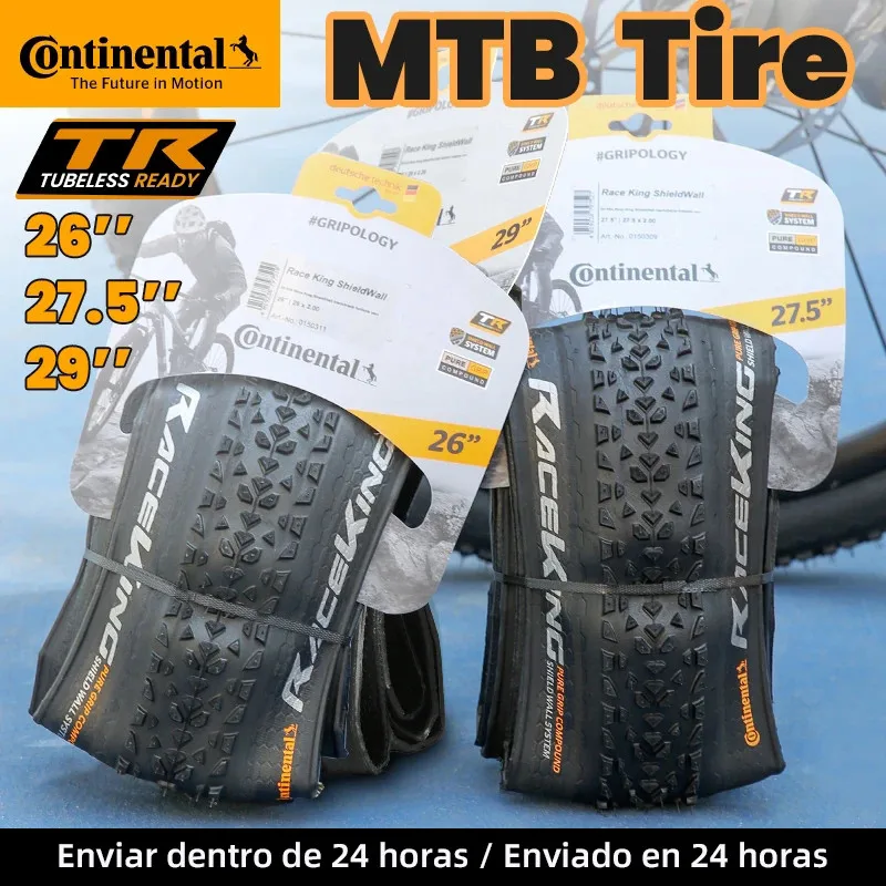 Pneu de vélo Continental Race King, jante 29 26 27 MTB 180TPI, pneu pliable anti-crevaison, pneu de vélo de montagne, pneu tubeless, pneu Aro 29
