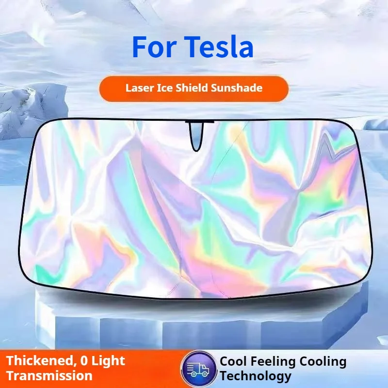 Für Tesla Model 3 Y X S Auto Frontscheiben-Sonnenschutz Auto-Frontfenster-Sonnenblende Anti-UV Wärmeisolierung Innenraum-Zubehör Image