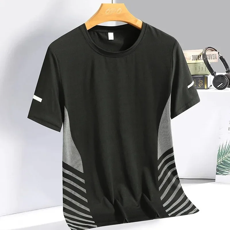 Modisches Neues Atmungsaktives Herren-Laufshirt Outdoor Schnelltrocknende Kurzarm-Gym-T-Shirts Fitness-Sport-T-Shirts für Männer und Frauen Oberteile Image