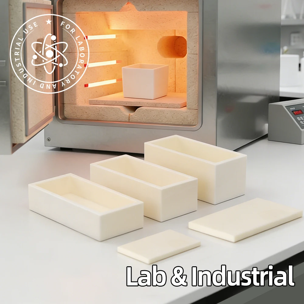 Quadratischer Alumina-Schmelztiegel, Maßtontoleranz ≤5 mm, temperaturbeständig bis 1750 °C ℃ Für Laboranalysen von Metallen und Nichtmetallen Image